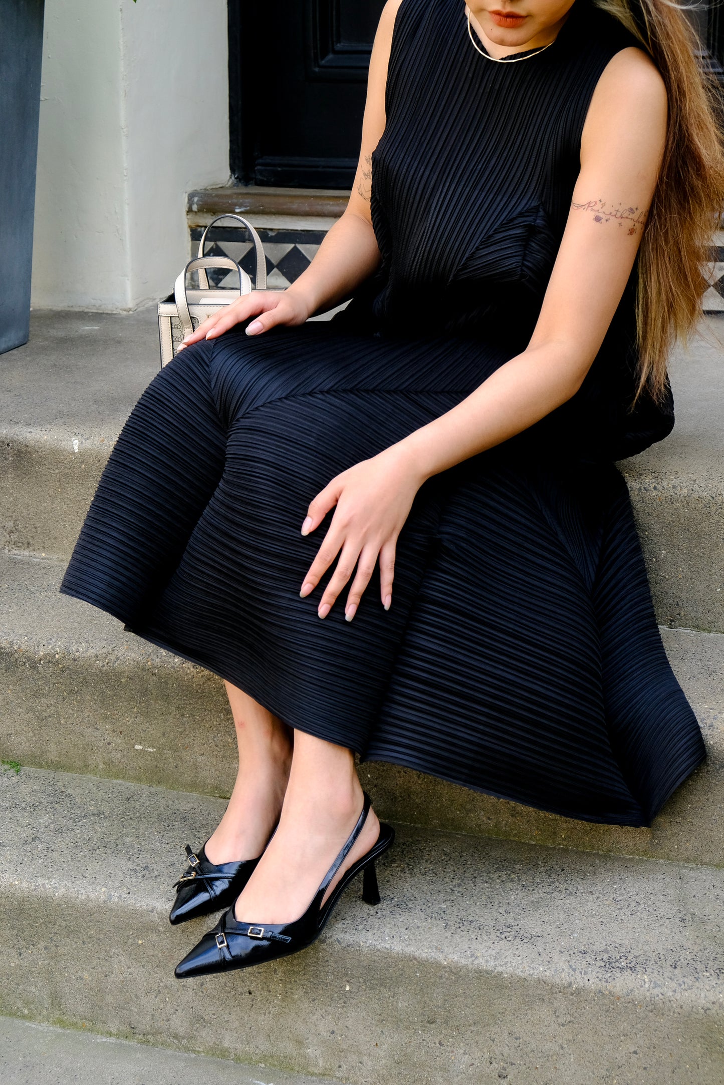Lantern Pleat Dress