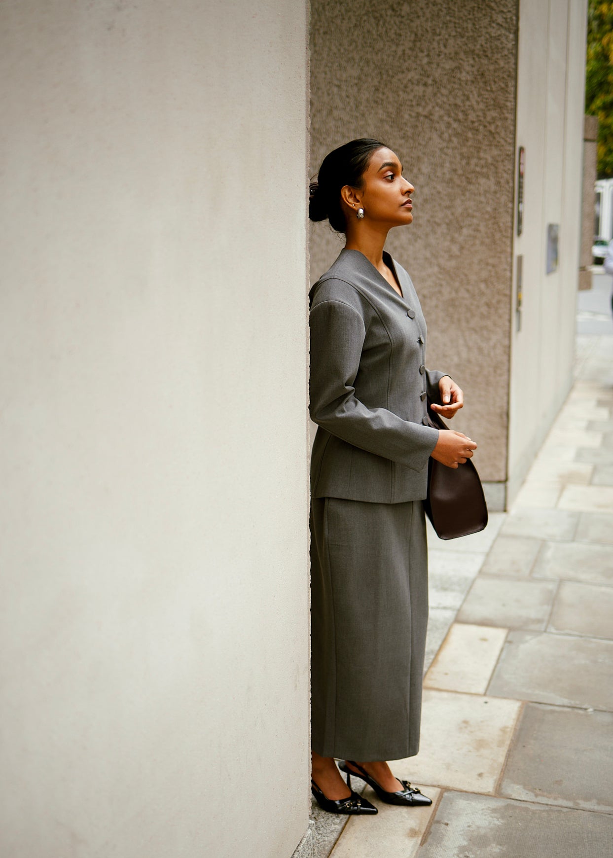 Long Midi Skirt (Grey)